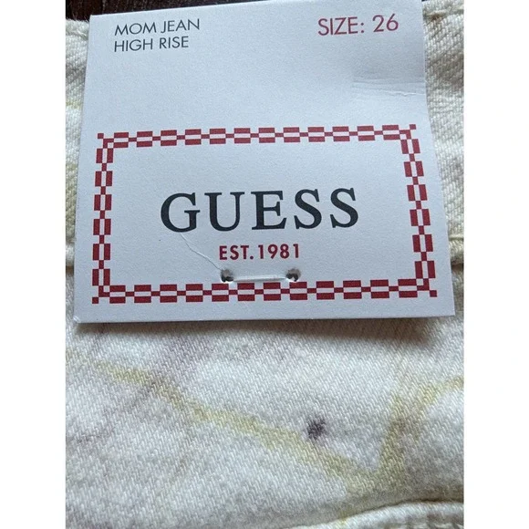 Guess Marble Print Mom Jeans Size 26 - Picture 8 of 16